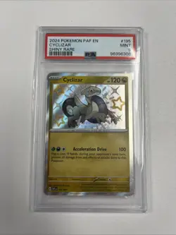 Pokemon TCG Cyclizar Scarlet & Violet Paldean Fates Holo Shiny Rare Card PSA 9 - Image 1