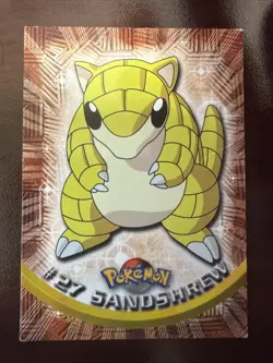 Sandshrew #27 - BLUE LOGO - NON-HOLO - SERIES 1 - TOPPS POKEMON CARD - NM/LP - Image 1