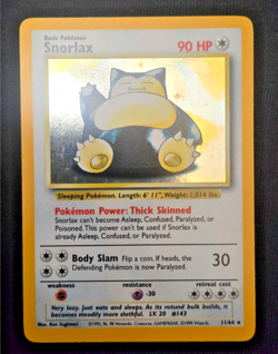 Pokemon Card Snorlax Holo Jungle Set WotC 1999 Ultra Rare 11/64 NO SYMBOL - Image 1