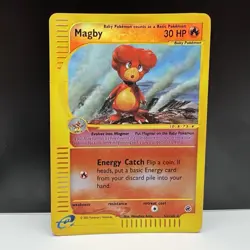Magby Reverse Holo 52/165 Expedition 2002 Rare E Reader Series Pokemon Card HP - Image 1