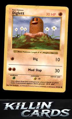 Diglett 047/102 Pokemon Common Base Set (Shadowless) Card MP - Image 1