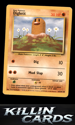 Diglett 047/102 Pokemon Common Base Set Card MP - Image 1