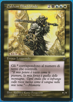 Dakkon Blackblade Legends (ITALIAN) NM Rare CARD (499725) ABUGames - Image 1