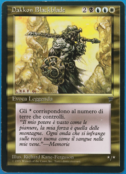 Dakkon Blackblade Legends (ITALIAN) NM Rare CARD (499724) ABUGames - Image 1