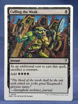 Culling the Weak (White Border) - MTG - Mystery Booster 2 - Excellent NM - Image 1