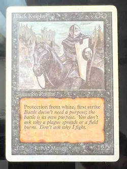 Magic the Gathering MTG Unlimited Black Knight MP (Beta Bob) - Image 1