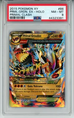 2015 POKEMON XY PRIMAL CLASH PRIMAL GROUDON EX #86 PSA 8 NM #44323391 - Image 1