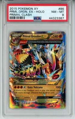 2015 POKEMON XY PRIMAL CLASH PRIMAL GROUDON EX #86 PSA 8 NM #44323387 - Image 1