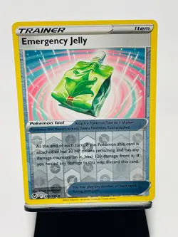 EMERGENCY JELLY 2022 Pokemon Silver Tempest REVERSE HOLO Uncommon 155/195 - Image 1