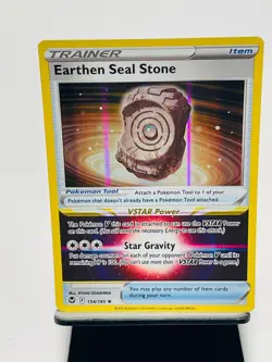 EARTHEN SEAL STONE 2022 Pokemon Silver Tempest RARE HOLO POKEMON 154/195 - Image 1