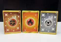 Lot Of 3 Gold Border Energy Cards Pokemon TCG Fire, Steal, And Fighting - Image 1