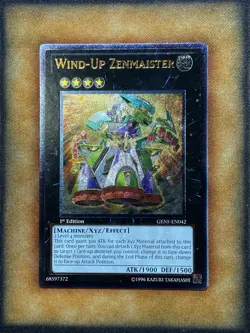 Yugioh Wind-Up Zenmaister GENF-EN042 Ultimate Rare 1st Ed LP - Image 1