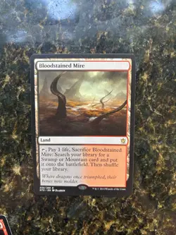 MTG Bloodstained Mire #230 from 2014 set Khans of Tarkir NM Foil etched - Image 2