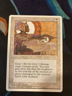 Magic The Gathering MTG Spirit Link - 4th Edition - 1995 - Image 1