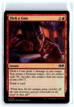 FOIL Flick a Coin Wilds of Eldraine Common - MTG Magic the Gathering Card - Image 1