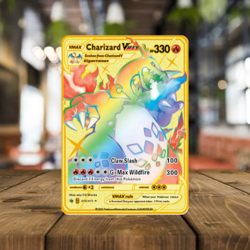Charizard VMAX Rainbow Pokemon Gold Metal Card Gift / Display - Image 1