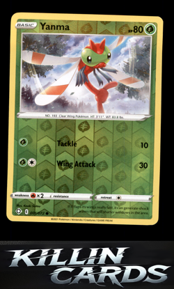 Reverse Holofoil Yanma 001/072 Pokemon Common Shining Fates Card NM - Image 1