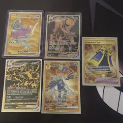 Pokemon TCG English Gold Card Bundle X5 - Image 1