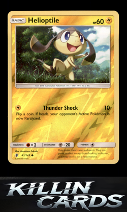 Reverse Holofoil Helioptile 43/145 Pokemon Common SM - Guardians Rising Card NM - Image 1