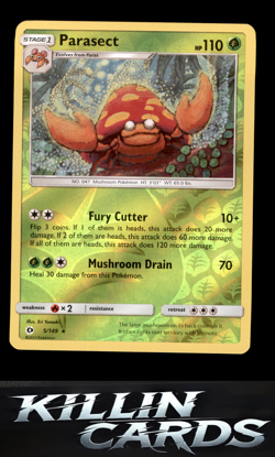 Reverse Holofoil Parasect 5/149 Pokemon Rare SM Base Set Card NM - Image 1