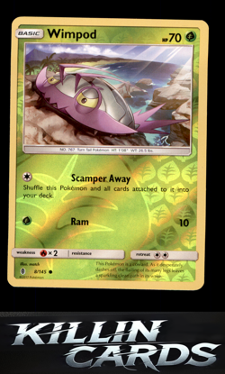 Reverse Holofoil Wimpod 8/145 Pokemon Common SM - Guardians Rising Card NM - Image 1