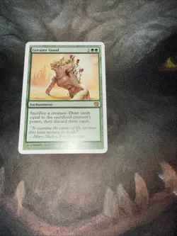 MTG Greater Good 9th Edition NM Draw Engine Sacrifice Green Enchantment - Image 1
