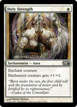 Holy Strength -Foil Light Play MTG Magic 2010 Core Set - Image 1