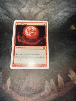 MTG Blood Moon 9th Edition NM Classic Red Enchantment Mana Denial Rare - Image 1