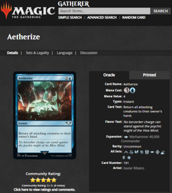 2022 MTG Magic the Gathering Warhammer 40000 40k Surge Foil #191 Aetherize - Image 3