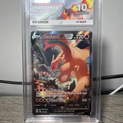Pokemon Charizard v Alt Art Brilliant Stars 154/172 Ace 10 PERFECT SUBGRADES - Image 1