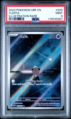 PSA 9 - 2023 Pokemon TCG OBF-EN Obsidian Flames Cleffa #202 Illustration Rare - Image 1