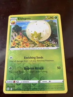 POKEMON Eldegoss 015/072 Shining Fates Reverse Holo TCG CARD - Image 1