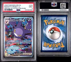 2025 POKEMON DRI EN-DESTINED RIVALS SIR #234 TEAM ROCKET'S CROBAT EX PSA 9 - Image 3