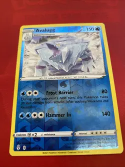 POKEMON Avalugg 045/203 Swsh07: Evolving Skies Reverse Holo TCG CARD - Image 1