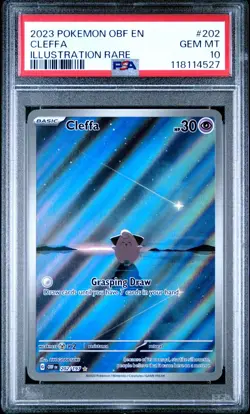 2023 POKEMON OBF EN-OBSIDIAN FLAMES #202 CLEFFA ILLUSTRATION RARE PSA 10 - Image 1