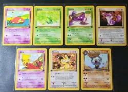 Pokemon 1st Edition Team Rocket Common/Uncommon Lot 7 cards WOTC era Vintage - Image 1