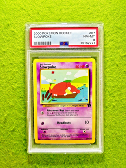 Pokemon TCG Slowpoke PSA 8 NM - MT Card 2000 POKEMON Team Rocket SLOWPOKE #67 - Image 1