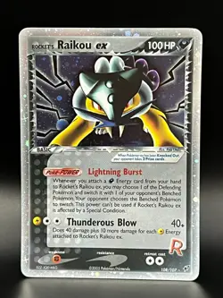 Rocket's Raikou ex 108/107 Pokemon Ex Deoxys -Holo -Secret Rare-NP/NM+ - Image 1