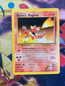 Pokemon TCG Gym Heroes #37 Blaine's Magmar 2000 Fire Uncommon LP - Image 1