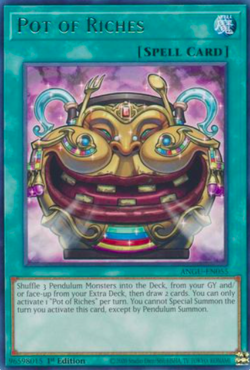 1X NM Pot of Riches - ANGU-EN055 - Rare 1st Edition yugioh - Image 1