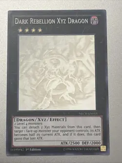 Yu-Gi-Oh! TCG Dark Rebellion Xyz Dragon (Ghost Rare) NECH-EN053 1st Edition LP - Image 1