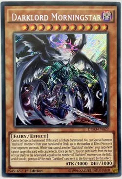DESO-EN029 Darklord Morningstar - Secret Rare 1st Edition Lightly Played YuGiOh - Image 1