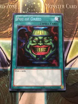 *** POT OF GREED *** 1ST EDITION SECRET RARE (LP) LCJW-EN061 YUGIOH! - Image 1