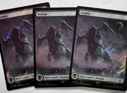 X3 EXACT CARD PICTURED Swamp Full Art FFXIV FIN 0300 MTG Final Fantasy Eng Foil - Image 1