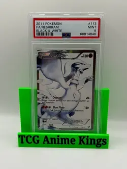Pokemon TCG Reshiram Black White Holo Full Art Ultra Rare Card 113/114 PSA 9 - Image 1