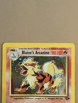Pokemon TCG Blaine's Arcanine Holo Rare Card 1/132 Gym Challenge Unlimited - Image 3