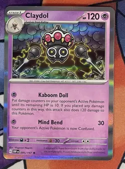 Claydol 095/197 Obsidian Flames Reverse Holo Rare Pokemon Card TCG English NM - Image 1