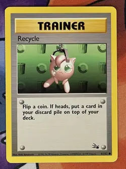 Recycle Non-Holo WOTC Pokemon Card 61/62 Fossil Set - Image 1