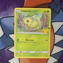 Pokemon Card Chikorita 2/25 Non Holo Mcdonalds 25th Anniversary LP - Image 1
