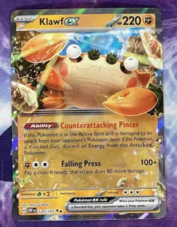 Klawf ex 120/197 Obsidian Flames Double Rare Holo Pokemon TCG Card NM/MINT - Image 1